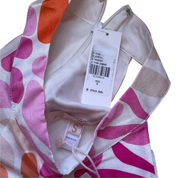 NWT Anthropologie Hutch Jones Halter Mini Dress | Mod Retro Pink Orange Floral | - Picture 5 of 9